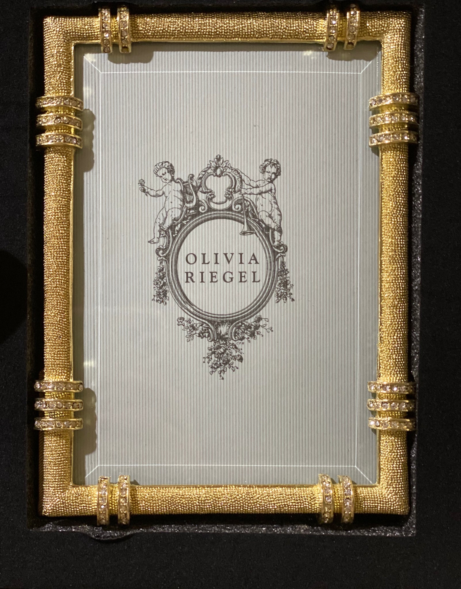Olivia Riegel Gold Cassini Picture Frame With Crystals
