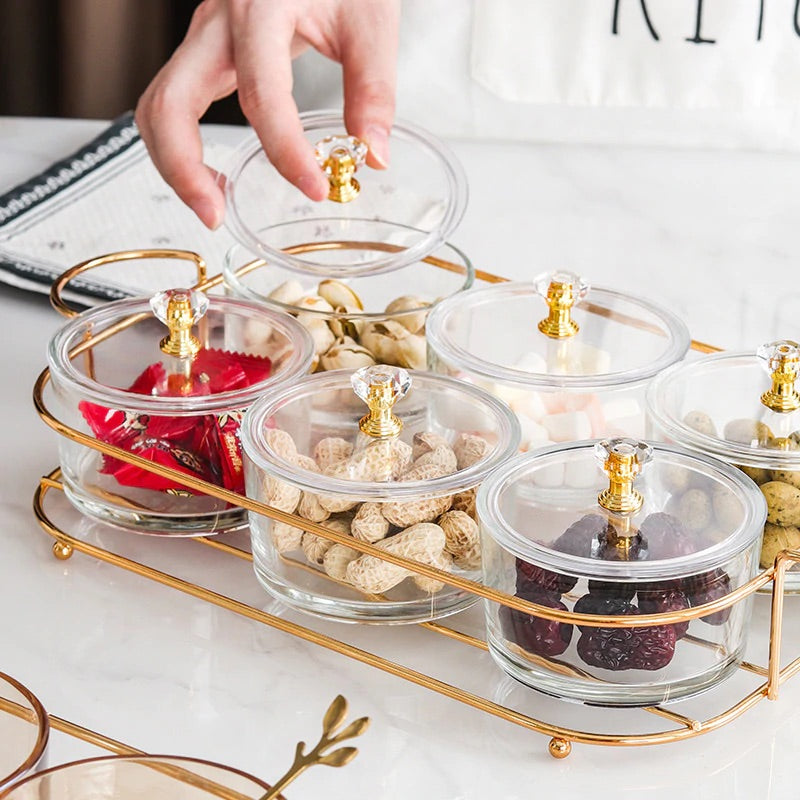 Lucite 4 Compartment Dip Set
