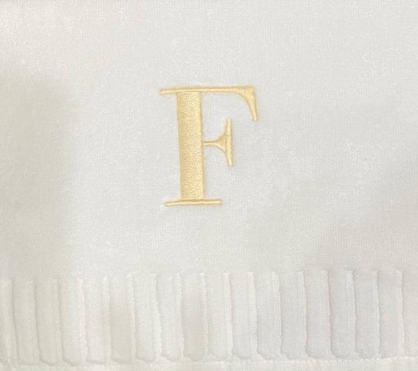 Finger Towel white W/Silver Or Gold  Initial