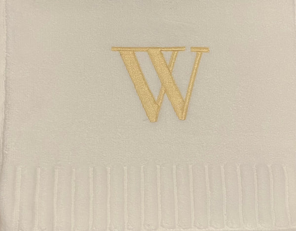 Finger Towel white W/Silver Or Gold  Initial