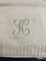Finger Towel Cream W/Gold Initial