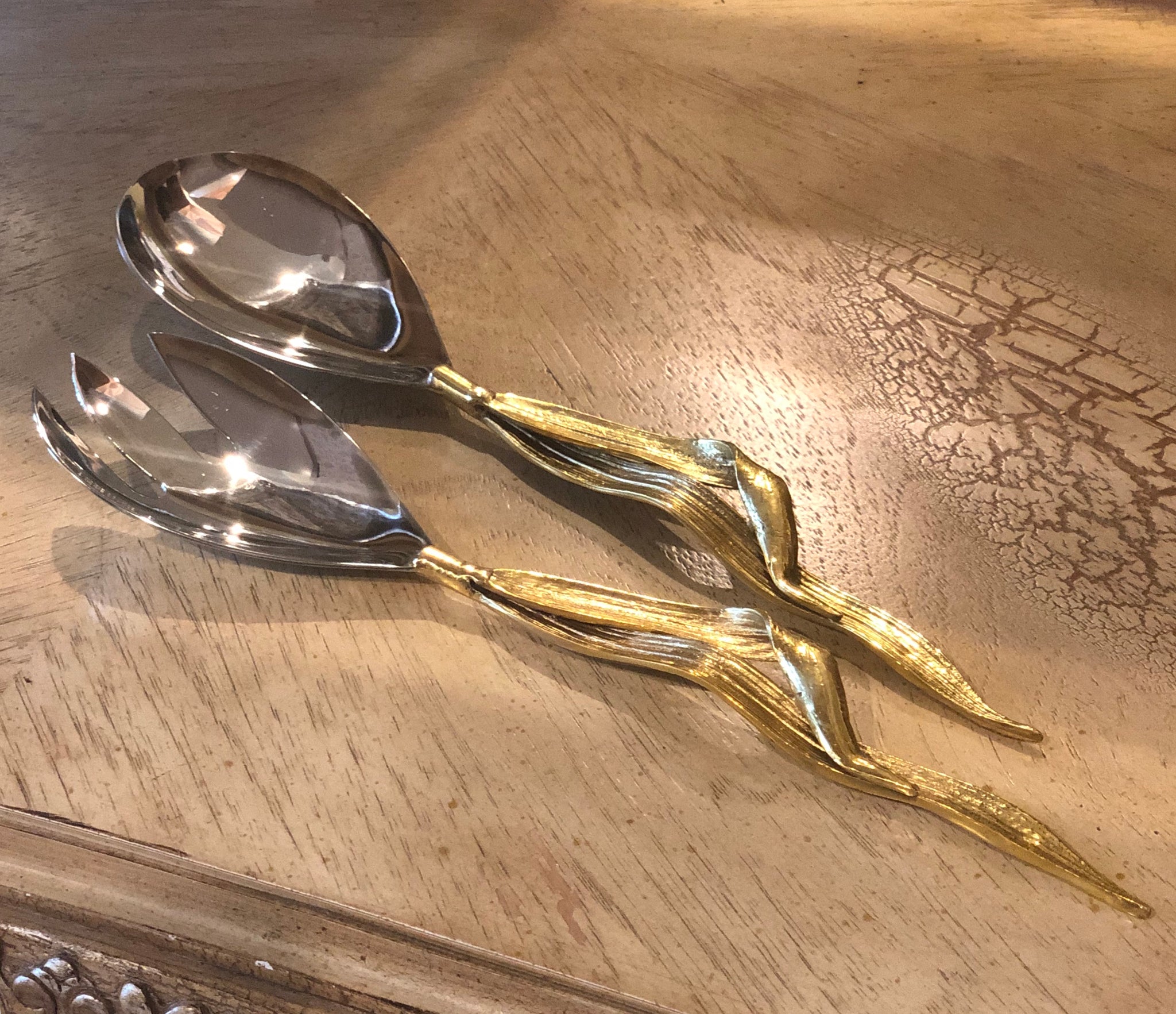 Gold Leaf Crumpled Salad Set