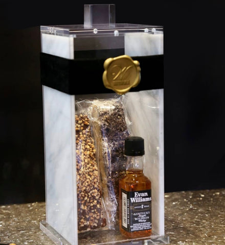 Lucite Marble Canister With Magnetic Lid