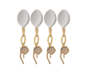 Hellobore Set Of 4 Dip Spoons With Flower Handle