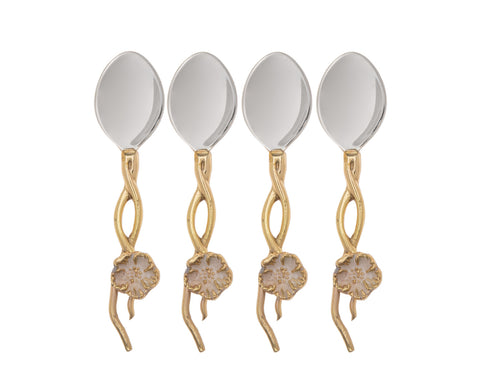 Hellobore Set Of 4 Dip Spoons With Flower Handle