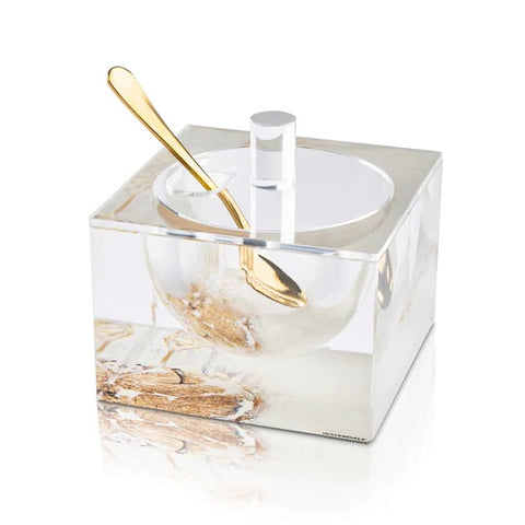 Lucite Painted Honey Dish