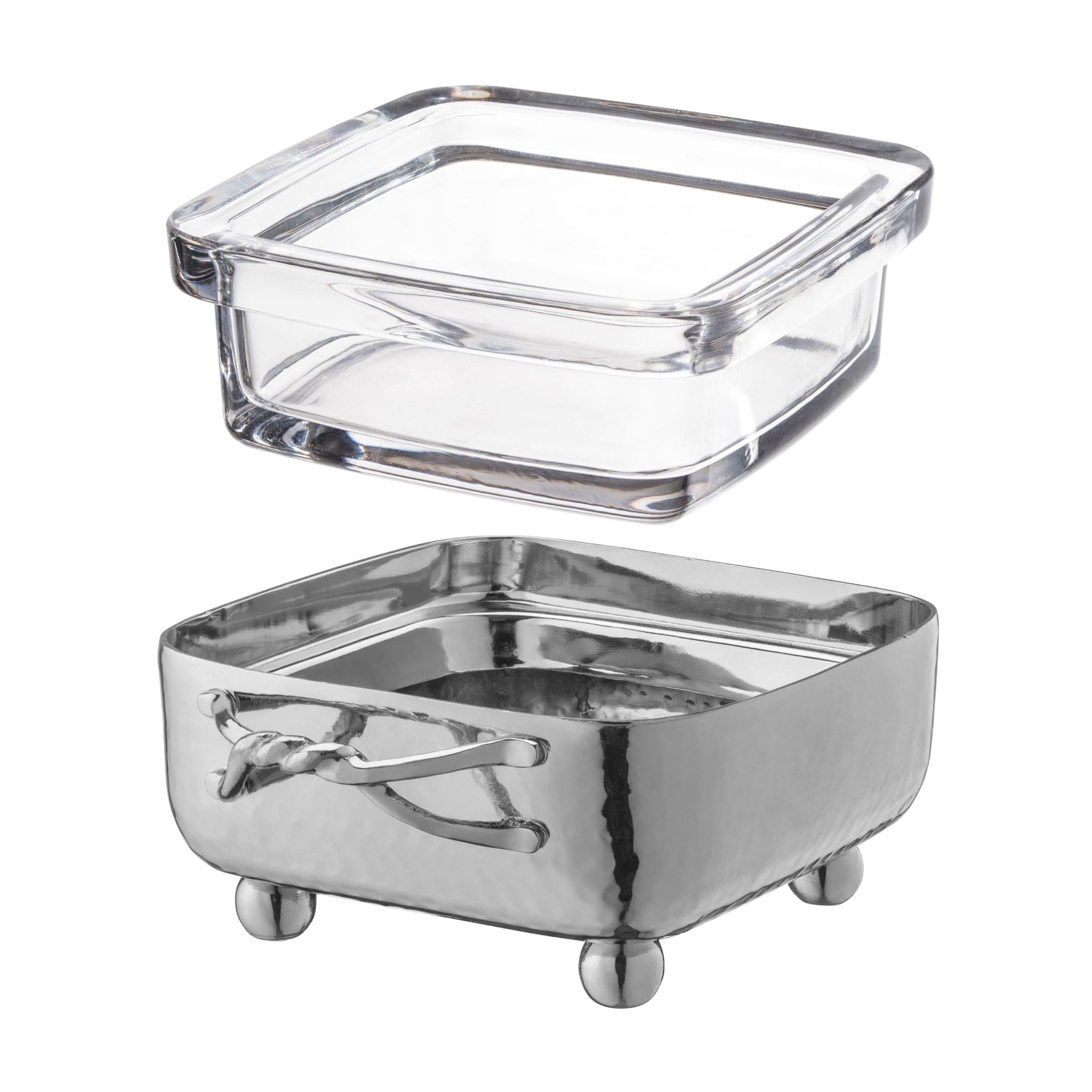 Square Dip Holder With Glass Insert