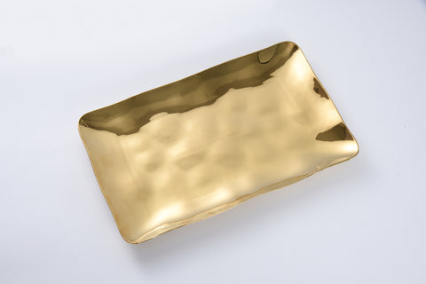 Ceramic Gold Rectangular Platter