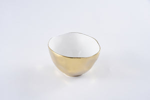 CeramicRound Bowl Gold/White