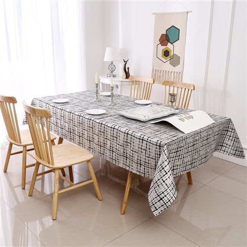 Black/White/silver Weave Tablecloth
