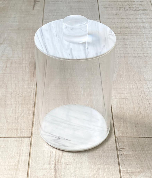 Lucite Marble Round Canister