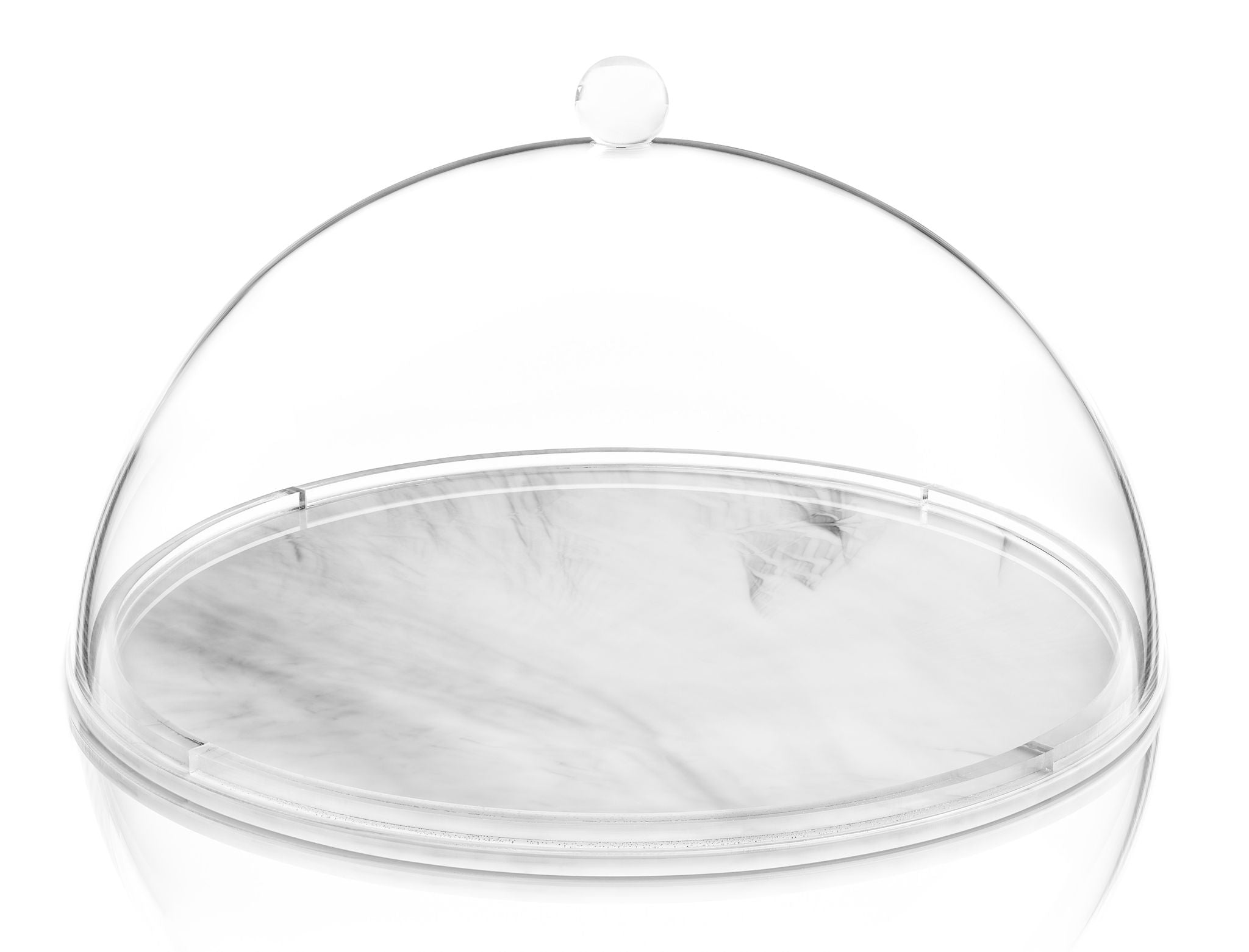 Lucite Marble Look Cake Dish With Dome