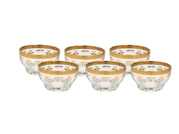 GLASS DESSERT BOWLS With Rich Etching