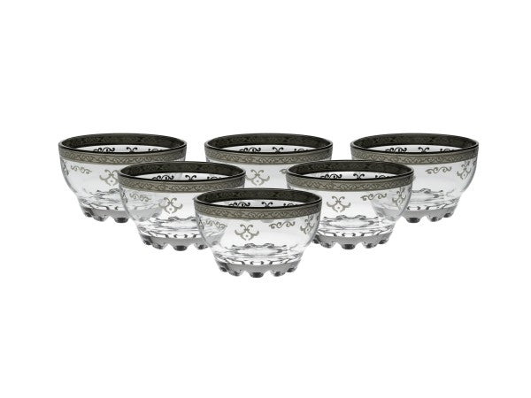GLASS DESSERT BOWLS With Rich Etching
