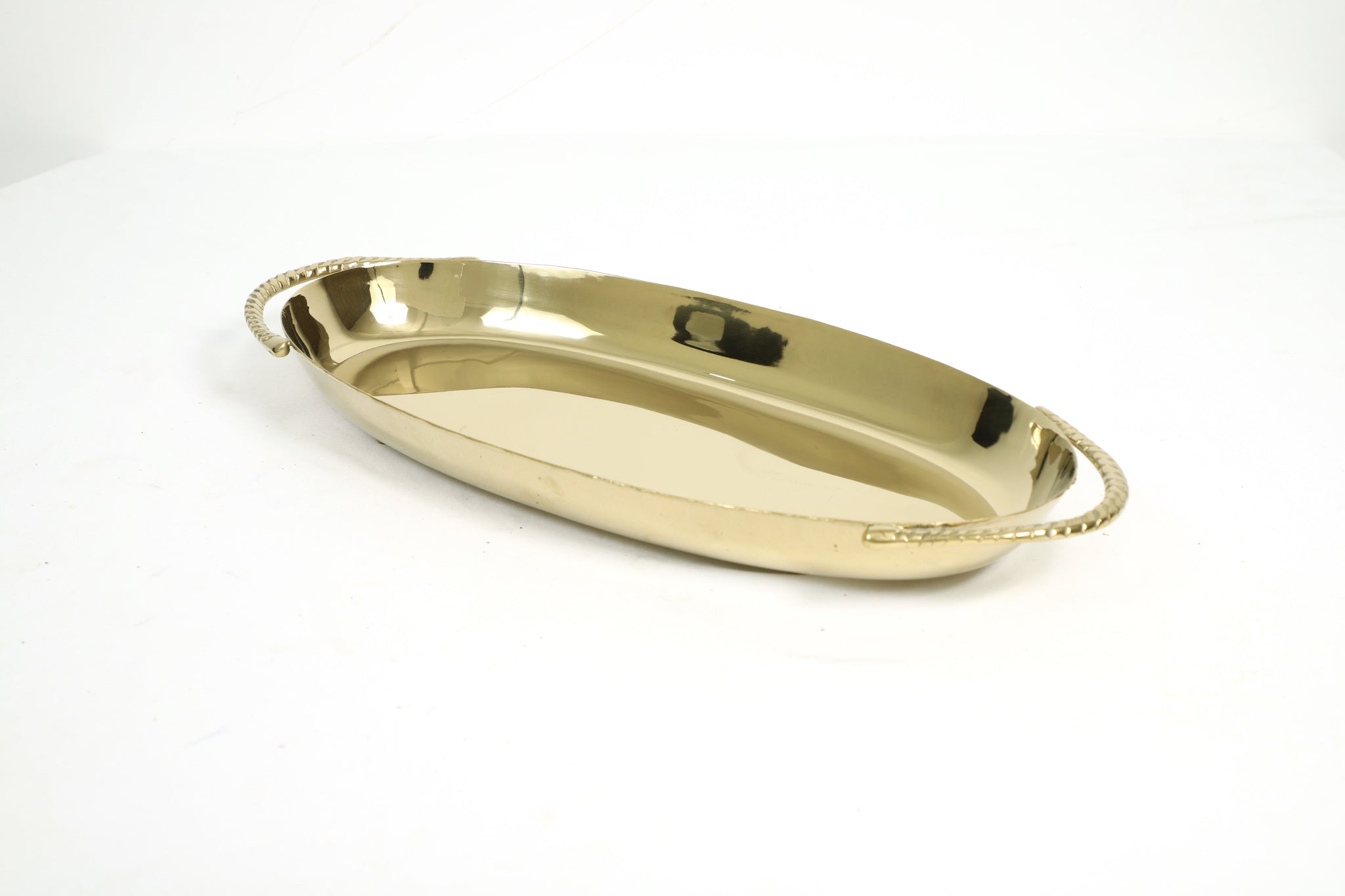 Twisted Handles Oval Tray