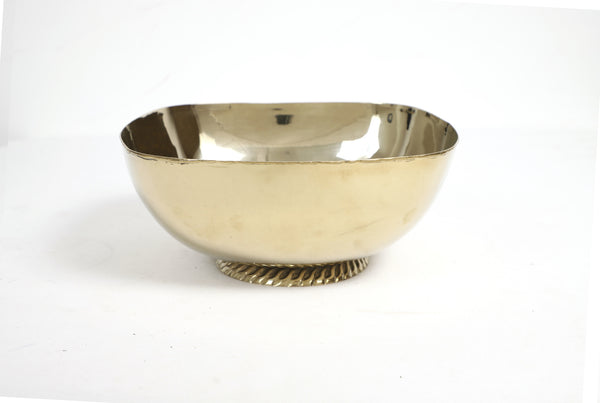 Twisted Pedestal Square Stainless Steel Bowl