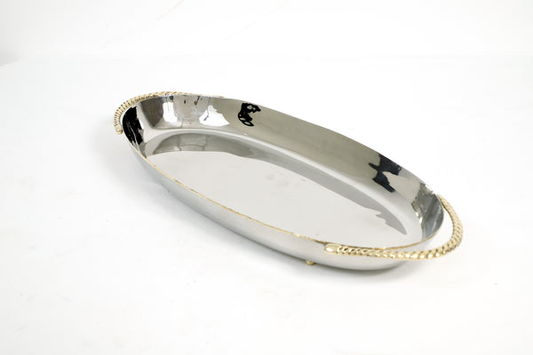 Twisted Handles Oval Tray