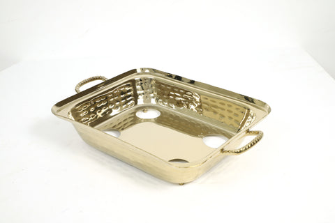 Twisted Handles Rectangle Aluminum Pan Holder