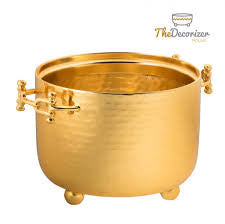 Hammered dip containers with buckle handles pound size