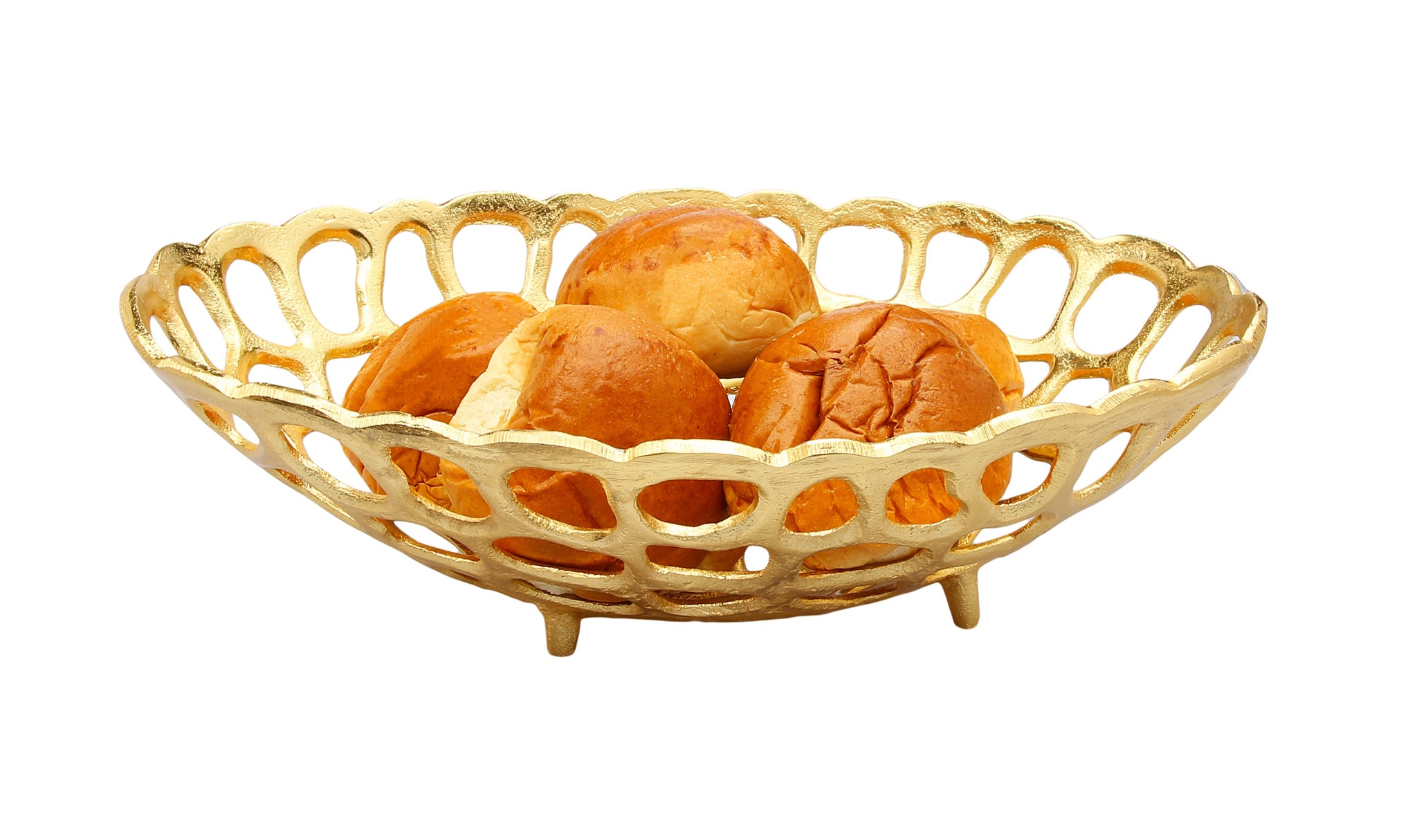 Oval Gold Looped Bread Basket