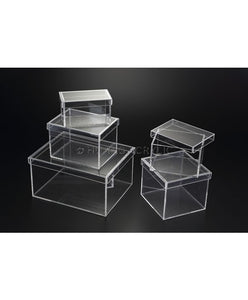 Square  Lucite Box W/Lid