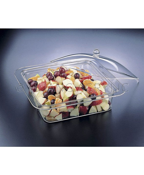 LUCITE SQUARE 3-IN-1 BOWL & TRAY W/ COVER