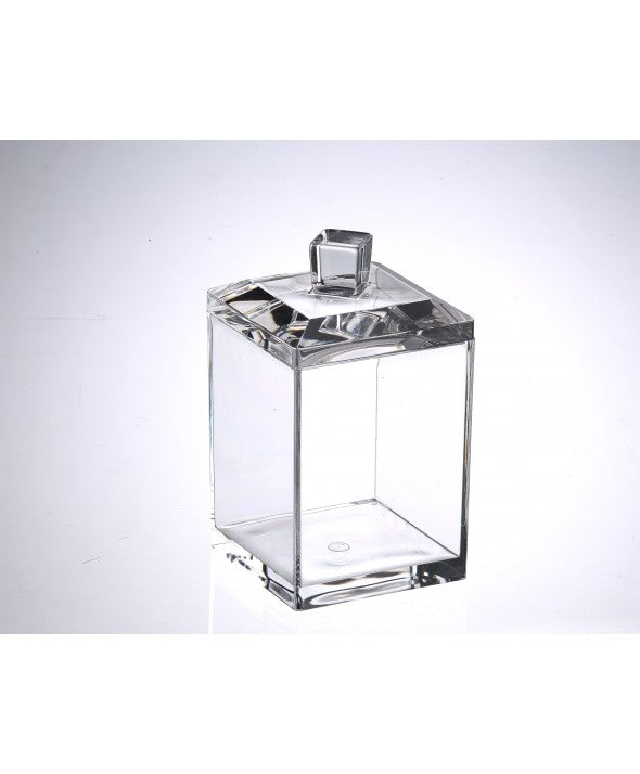 LUCITE SQUARE BOX W/ CUBE LID