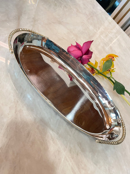 Twisted Handles Oval Tray