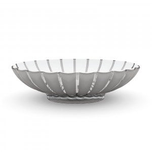 Large lucite Oval Striped Bowl