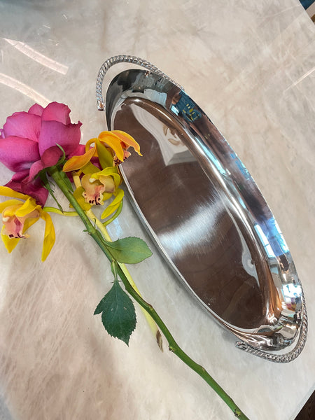 Twisted Handles Oval Tray