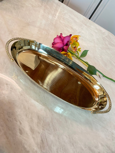 Twisted Handles Oval Tray
