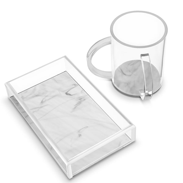 Lucite Marble Bottom Washing Cup