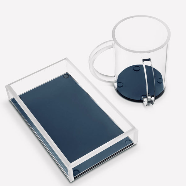 Lucite Washing Cup With Smoke Blue Bottom