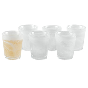 White Alabaster Shot Glasses Set Of 6