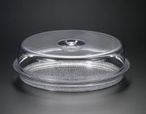 Acrylic 11" round cake tray w/ dome